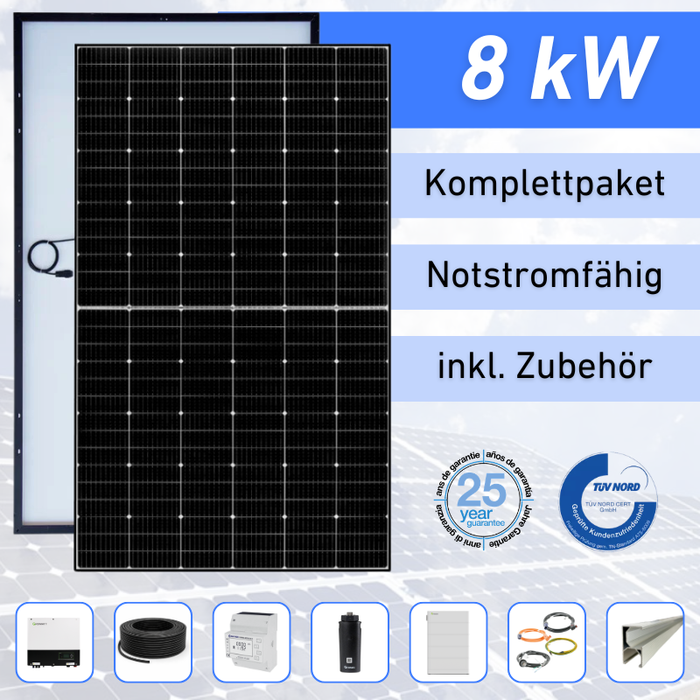 Komplettset 8 kW mit SPH-Wechselrichter und Speicher