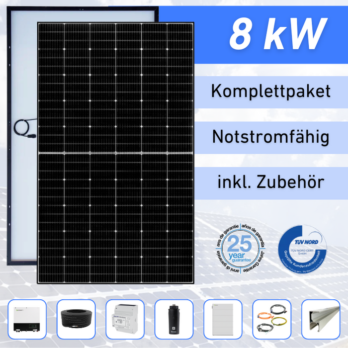 Komplettset 8 kW mit SPH-Wechselrichter und Speicher